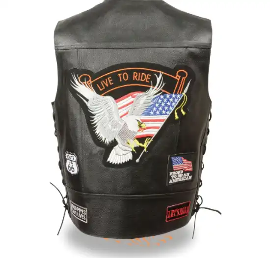 Embroidered Motorcycle Vest